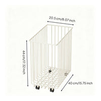 uncoveredGrid Storage Basket on Casters Ventilated Rolling Storage Basket Freestanding Organizer