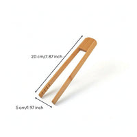 Bamboo Food Tongs with Serrated Tips Slim Cooking Tweezers Natural for Grill