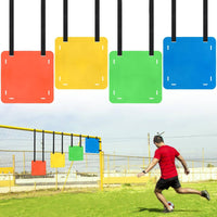 4 Pieces Soccer Markers with Straps Practical Soccer Target Boards High Visibility Square Target with Straps for Coaches