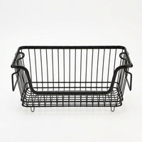Kitchen Storage & Organisation Wire Baskets with Handles for Shelves, Stackable Metal Bins for Cupboards and Countertops