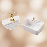 1:12 Scale Miniature Bathroom Sink Compact Dollhouse Sink Sturdy Furniture Farmhouse-Style for DIY Hobbyists