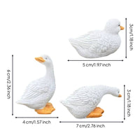 3 Pieces Resin Duck Statue Adorable Duck Garden Ornament Hand-Painted for Courtyard, Pond