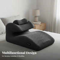 Pressure Relief Prone Sleeping Pillow Skin-Friendly Textile Face Down Bed Pillow Breathable Cover for Bedroom
