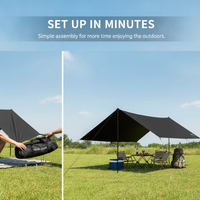 Urbanwave Black Vinyl Tarp Tent Outdoor Camping Sunshade Canopy
