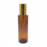 Honey-Toned Glass Spray Bottle Controlled Dispensing Honey-Toned Glass Pump Bottle Portable Cosmetic Dispenser Leak-Resistant