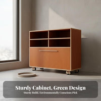 Minimalist Buffet Cabinet on Wheels Multi-Functional Movable Sideboard Cabinet Sturdy & Stable Mobile Buffet Sideboard for Apartment Dwellers, Office