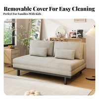 Multi-Functional Pull-extendable Storage Bed Space-Saving Design transformable Sofa doubleUse Sleeper Couch Easy Conversion for Apartment Dwellers, Students, Homeowners, Studio, Home Office