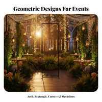 Photography Background Wrought Iron Display Frame Easy to Assemble Rectangular Backdrop Stand Minimalist Design Rectangular Decoration Stand for Picture Station, Reception Area