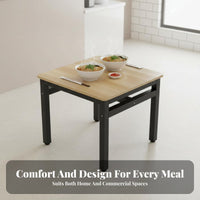 Easy to Clean Square Table with 4 Chairs Sturdy Frame 5-Piece Mealtime Set Long-Lasting Construction Dining Group Simple Design for Restaurant Owners, Apartment Dwellers, Breakfast Nook, Cafeteria, Kitchen, Small Living Areas