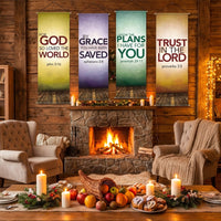 4pcs Easter Porch Banners Easter Door Decorations Porch Sign for Indoor Outdoor Party Photo Backdrop Door Couplet