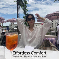 Long Sleeve Shirt for Women with Collar and Loose Fit, Oversized Casual in Korean Style with Blended Fabric, Everyday Wear