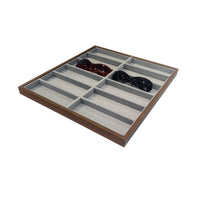 Eyeglasses Display Tray Wood-Grain Glasses Organizer Low-Height for Collectors