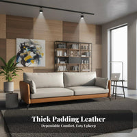 Minimalist Design Three-Seater Settee durable Wood Legs Reception Sofa Deep Seat Living Room Furniture Multiple Sizes Available for households, Apartment Dwellers, Office Managers, Lounge