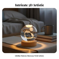 Three-Dimensional Crystal Ball Night Light Aesthetic Design Three-Dimensional Crystal Ball Lamp Gift Box Included Engraved Glass Night Light