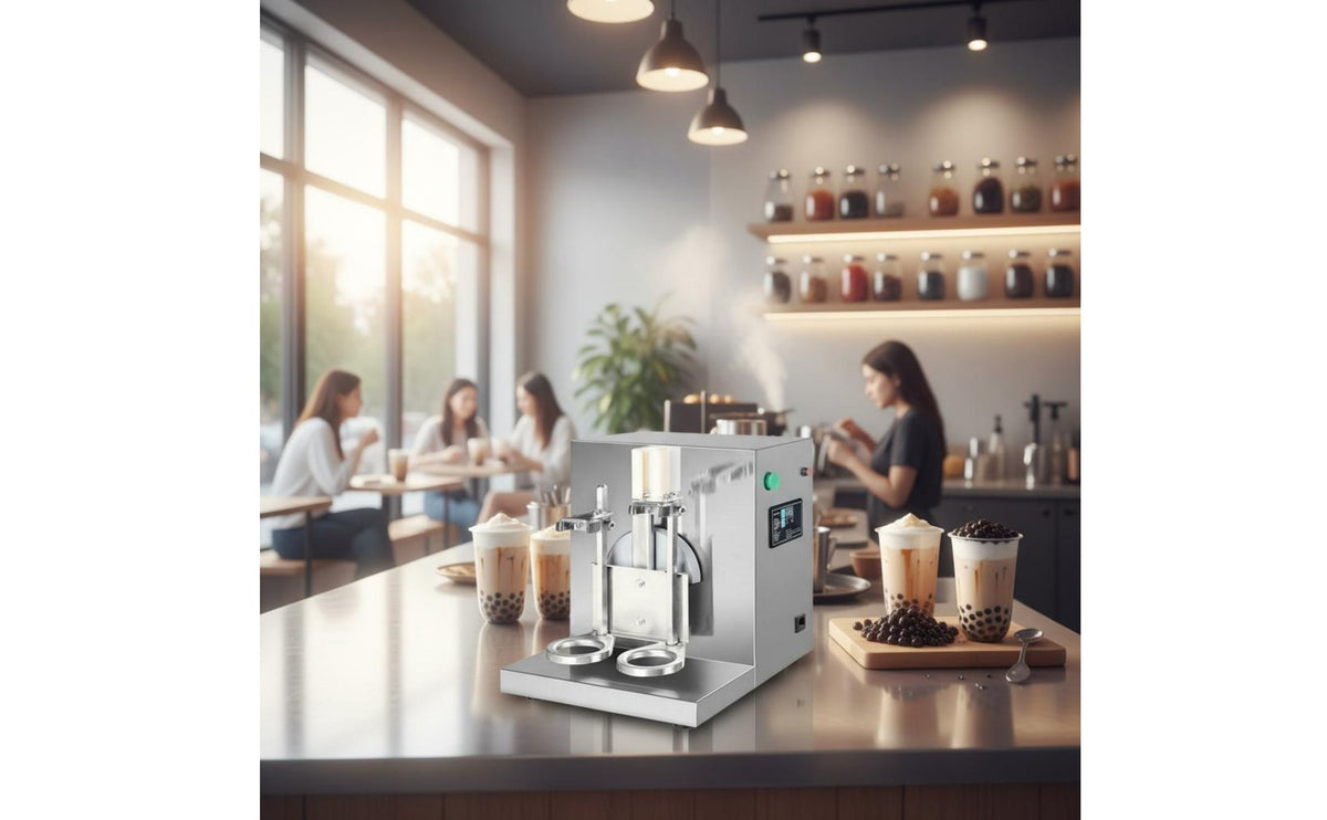 Double Head Milk Tea Shaker Double Station Double Head Milkshake Mixer Milk Tea Mixer 360 Degree Rotation Food Equipment