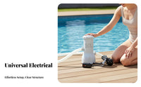 American Standard 110V Plug 1000 GPH Cartridge Filter Pump Keeps Water Clean over Ground Pool Filter Pump Easy Installation Electric Swimming Pool Cleaner for Homeowners, Outdoor, Backyard