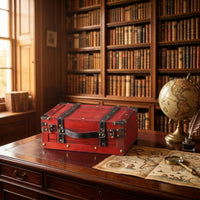 Wooden Box with Lid Vintage-Style Storage Chest Compact Box with Hinged Lid for Collectors, Photography