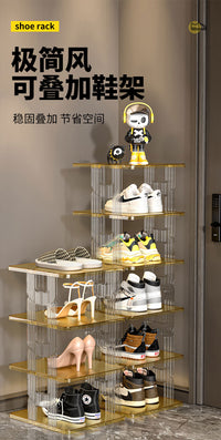 透明简易鞋架家用门口多层鞋托架置物架小窄入户门鞋子收纳非神器