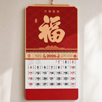 2026 Thickened Large Tear-Off Wall Calendar with Auspicious Character Design for Home and Office