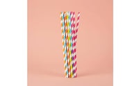 16 Pieces Tropical Flower Straw Topper Striped Luau Cake Decoration Bright