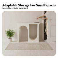 Creative Arch Design Arched Base Display Shelf Narrow Profile Console Table with Circle Base Easy to Clean Entryway Stand Solid Construction for Apartment Dwellers, Homeowners, Hallway, Living Room, Behind Sofa, Bedroom