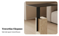 Square Block Side Table Wabi-Sabi Design space-saving Accent Table Natural Texture Nightstand for Homeowners, Students, Living Room, Small Spaces, Entryway