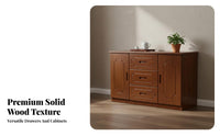 Living Room TV Stand Multifunctional Media Console with Storage Wooden Cabinet Solid Wood Construction Smooth-closing Doors Suitable for Bedroom Entryway Dining Room