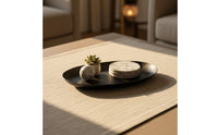 Hammered Metal Tray Irregular Oval Decorative Tray Sculptural Platter for Tabletop Styling, Coffee Table, Entryway Console