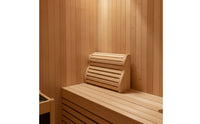 Solid Wood Wooden Headrest with Curved Supports Ergonomic Sauna Headrest Slatted Sauna Backrest Heat-Resistant for Steam Room, Home Spa