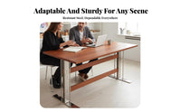 Retro Design Rectangular Wood-Top Trestle Table Multi-Purpose Work Desk Seats 4-6 People Household Furniture Spacious surface for Homeowners, Remote Workers, Professionals, Dining Room, Home Office, Kitchen, Open-Plan Living Space