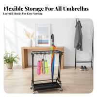 Umbrella Storage Rack with Holders Space-Saving Design Clear Standing Umbrella Holder Clear Standing Entryway Organizer Anti