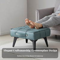 Light Luxury Design Round Upholstered Ottoman Multi-Functional Low Stool space-saving Size Footrest Padded Seat for aestheticaware Individuals, Apartment Dwellers, Homeowners, Living Room, Entryway, Bedroom, Vanity Area