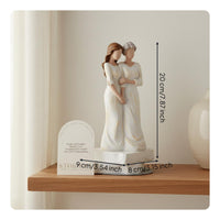 Sentimental Gift Mother Daughter Figurine Meaningful Keepsake Hand Painted Resin Sculpture Creative Design Mom and Child Figure Fade-Resistant for Mothers, Daughters, Sisters, Mantelpiece, Bookshelf, Office Desk