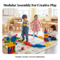 Develops Coordination Kids Balance Beam Obstacle Course Combinable Design Balancing Beams and Stepping Stones Indoor Outdoor Use Kids Balance Beam Set Endless Configurations for Preschoolers, Toddlers, Kindergarten, Daycare, Playroom