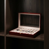 Watch Box with Clear Lid Wooden Timepiece Display Box Rectangular Organizer for Shop Counters