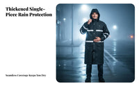 Reflective Raincoat With Hood High Visibility Rain Coat Heavy Duty Long Raincoat for Workers, Construction Sites, Commuting