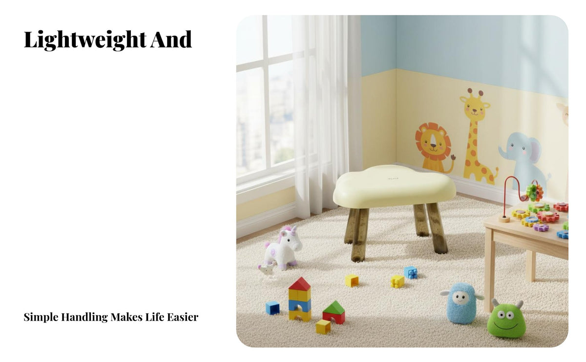 2 Pieces Multi-Purpose CumulusShaped Stool Cute Design Utility Stepper Sturdy and Long-Lasting Household Furniture Strong Load-Bearing for Children, Seniors, Bathroom, Living Room, Bedroom, Entryway
