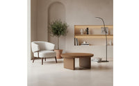 2 Pieces Round Nesting Coffee Tables Thick Surface Modern White Side Tables Living Room Furniture for Home
