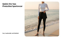 women's Protection Aquatic Top Quick-Dry Pair Matching Sun Shirt Two-Piece Wetsuit High Elasticity Long Sleeve Sun Shirt