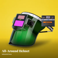 /IR Protection Auto Darkening Metal Joining Helmet Adjustable Headgear Auto Darkening Metal Joining Hood Crystal Clear View for Mechanics