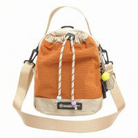Adjustable Strap Woven Crossbody Bag Grid Pattern Drawstring Shoulder Bag Lightweight Personal Accessory Top Handle