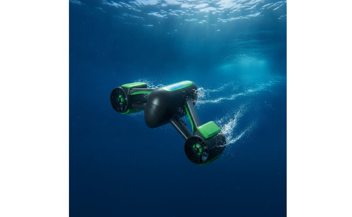 Dual Speed Underwater Propulsion Device with Twin Thrusters Compact Underwater Propulsion Device Portable Streamlined for Divers, Swimmers, Diving, Swimming, Pool