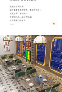 网红工业风不锈钢桌椅烧烤店大排档快餐店小吃店茶餐厅餐饮商用 60cm方鱼鳞纹【复合底座】 官方标配