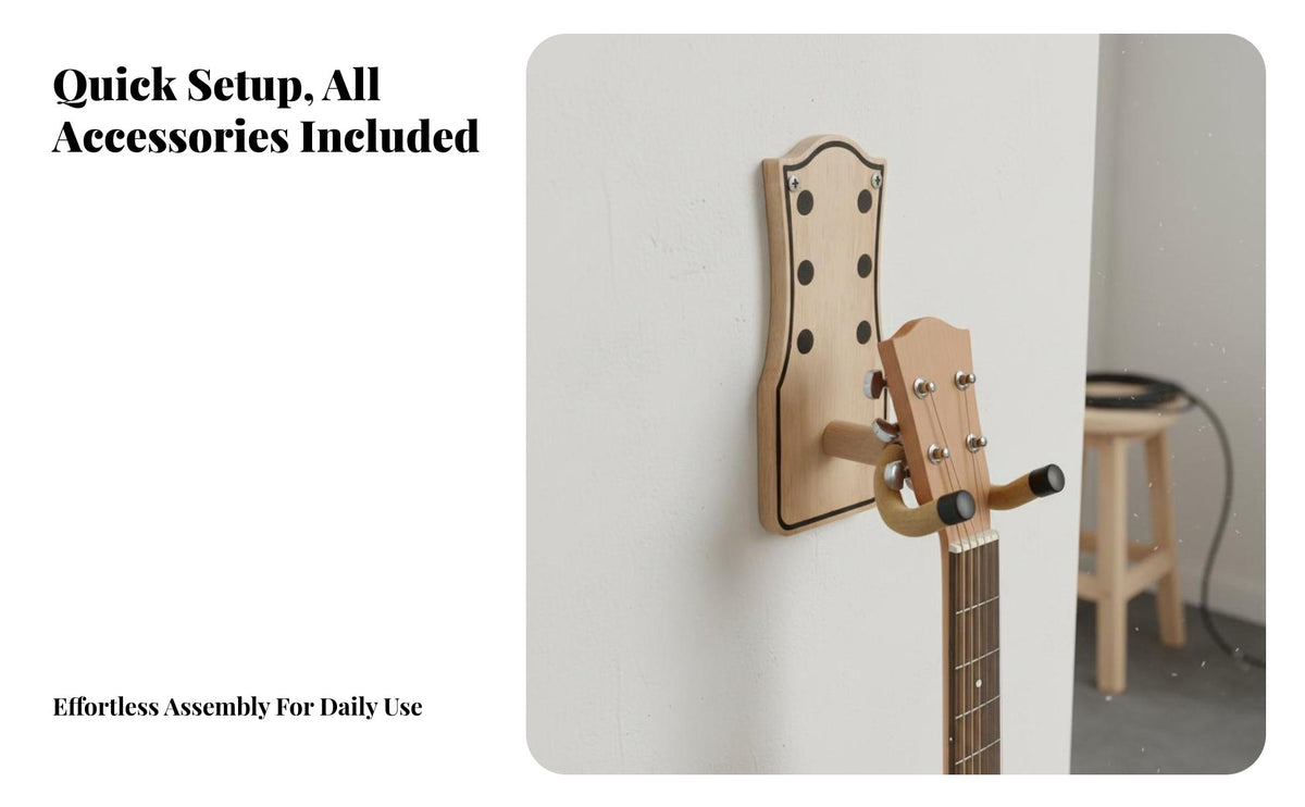 Wooden Guitar Stand Soft Padded Protection Wooden Instrument Stand Lightweight & Compact Foldable Instrument Holder for Studio, Stage