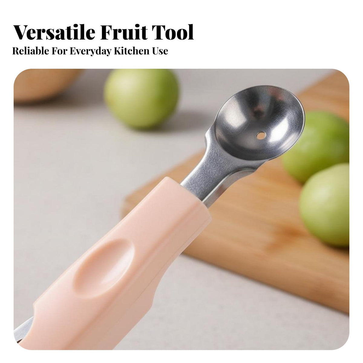 3 in 1 Fruit Baller Stainless Steel Water Fruit Spoon Tool Fruit Spoon Multifunctional Fruit Carving for Parties