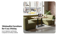 Light Luxury Design Restaurant Booth and Table Set Padded Seat Modern Cafe Table and Chair Set Versatile Combination Upholstered Dining Booth Long-Lasting Construction for Interior Designers, Business Owners, Event Planners, Milk Tea Shop, Eatery