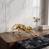 Leopard Sculpture Sleek Leopard Statue Elegant for Office, Art Collectors