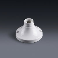Table Lamp and Wall Light E14 Lamp Holder for DIY Lighting, Single White Bulb Holder with E14 Screw Base, Surface Mount, 63mm Diameter Base Size