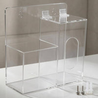 Transparent Two-Compartment Storage Dispenser Clear Face Mask Dispenser Mounting Hardware Bottle Holder Box Multi Purpose