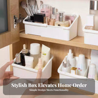 Space Saving Expandable Cabinet Storage Box Large Capacity Partitioned Mirror Cabinet Bin Multi-Functional for Bathroom, Washroom, Dorm Room